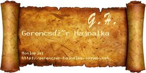 Gerencsér Hajnalka névjegykártya