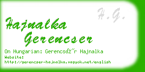 hajnalka gerencser business card